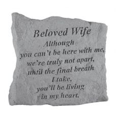 Beloved Wife Although You Can'T Be Here All Cast Stone Memorial