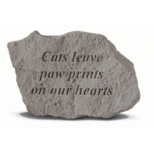 Cats Leave Paw Prints On Our Hearts All Weatherproof Cast Stone - 707509784201 - 78420