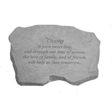 Charity Is Pure All Weatherproof Cast Stone Appreciation Garden Rock