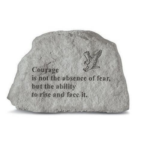 Courage Is Not The Absence  w/Eagle All Weatherproof Cast Stone - 707509708207 - 70820