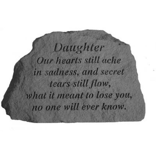 Daughter - Our Hearts Still... All Weatherproof Cast Stone Memorial - 707509778200 - 77820