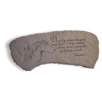 Do Not Go Where... w/Horse (Small Bench) All Weatherproof Cast Stone