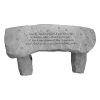 Each Night When I Am...Bench All Weatherproof Cast Stone Memorial