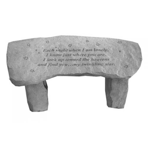 Each Night When I Am...Bench All Weatherproof Cast Stone Memorial - 707509375201 - 37520