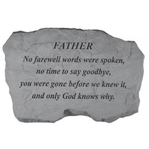 Father- No Farewell Words... All Weatherproof Cast Stone - 707509979201 - 97920