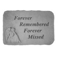 Forever Remembered... Sitting Angel Weatherproof Cast Stone Memorial