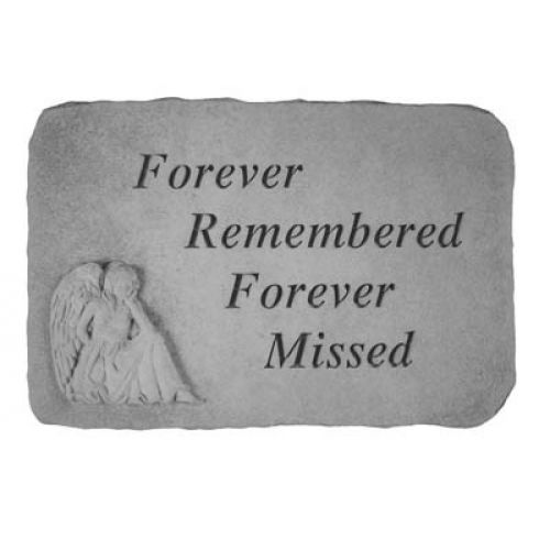 Forever Remembered... Sitting Angel Weatherproof Cast Stone Memorial - 707509221201 - 22120