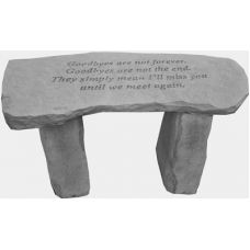Goodbyes Are Not...Bench All Weatherproof Cast Stone Memorial