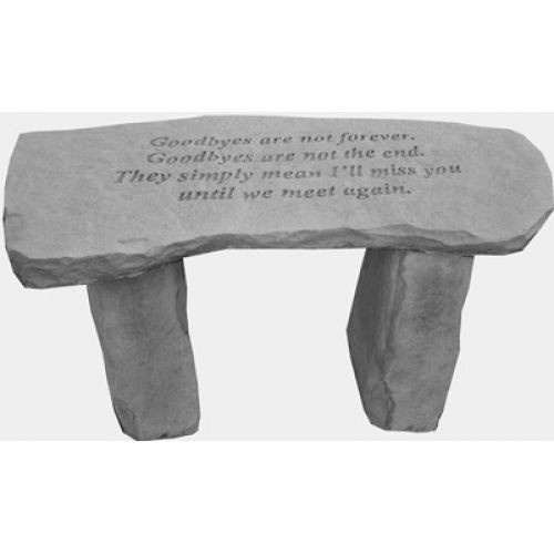 Goodbyes Are Not...Bench All Weatherproof Cast Stone Memorial - 707509377205 - 37720