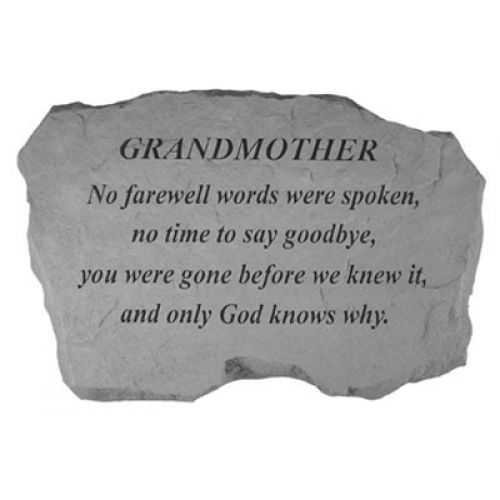 Grandmother- No Farewell Words... All Weatherproof Cast Stone - 707509980207 - 98020