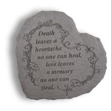 Heart-Death Leaves A Heartache... All Weatherproof Cast Stone Memorial