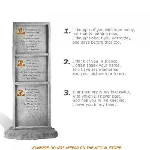 I Thought of You - Totem Weatherproof Cast Stone Memorial - 707509278205 - 27820