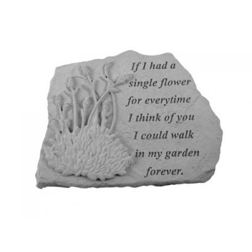 If I Had A Single Flower  w/Lavendar All Cast Stone Memorial - 707509070267 - 07026