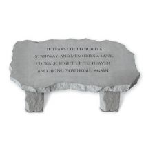 If Tear Could Build - Lg. Bench 3' All Cast Stone Memorial