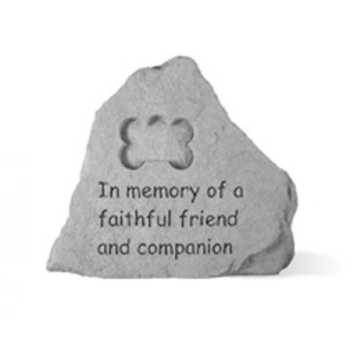In Memory Of A Faithful w/ Dog Bone All Cast Stone Memorial - 707509099022 - 09902