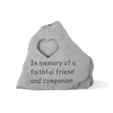 In Memory Of A Faithful w/ Heart All Weatherproof Cast Stone Memorial
