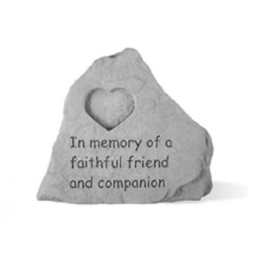In Memory Of A Faithful w/ Heart All Weatherproof Cast Stone Memorial - 707509099015 - 09901