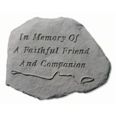 In Memory Of A Faithful w/Leash /Amp; Collar Cast Stone Memorial