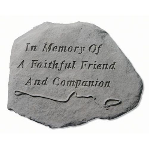 In Memory Of A Faithful w/Leash /Amp; Collar Cast Stone Memorial - 707509937201 - 93720
