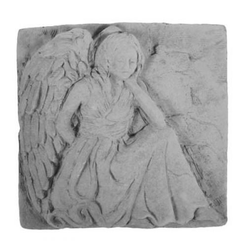 Kneeling Angel Weatherproof Cast Stone Plaque - 707509223205 - 22320
