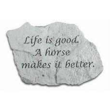 Life Is Good A Horse Is.... All Weatherproof Cast Stone