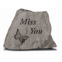 Miss You -  w/Butterfly All Weatherproof Cast Stone