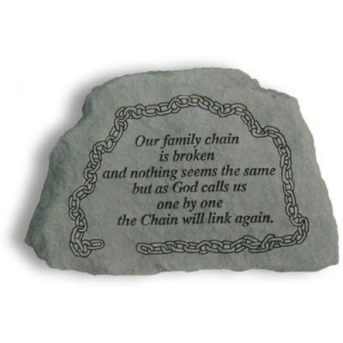 Our Family Chain Is Broken Cast Decorative Weatherproof Stone Memorial - 707509420208 - 42020
