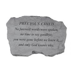 Precious Child-No Farewell All Weatherproof Cast Stone