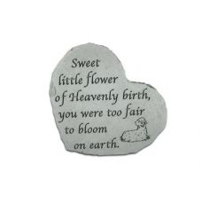 Small Heart Sweet Little Flower All Weatherproof Cast Stone Memorial