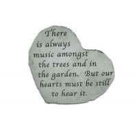 Small Heart There Is Always Music All Weatherproof Garden Cast Stone