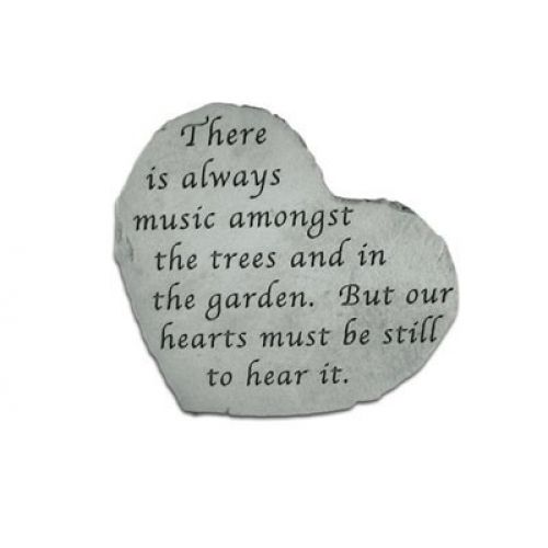 Small Heart There Is Always Music All Weatherproof Garden Cast Stone - 707509085025 - 08502