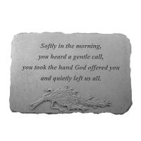 Softly In The Morning w/Rosemary All Weatherproof Cast Stone Memorial