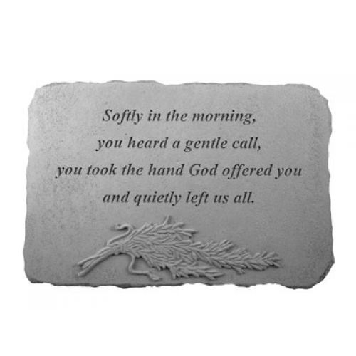 Softly In The Morning w/Rosemary All Weatherproof Cast Stone Memorial - 707509075453 - 07545
