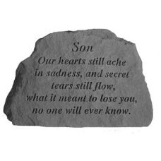 Son - Our Hearts Still... All Weatherproof Cast Stone Memorial
