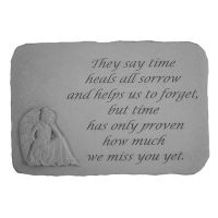 They Say Time Heals...(With Sitting Angel) All Weatherproof Cast Stone