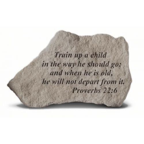 Train Up A Child In The Way He... All Weatherproof Cast Stone - 707509410209 - 41020
