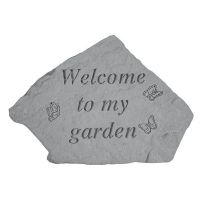 Welcome To My Garden ( w/Butterflies) All Weatherproof Cast Stone
