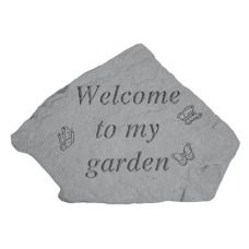 Welcome To My Garden ( w/Butterflies) All Weatherproof Cast Stone