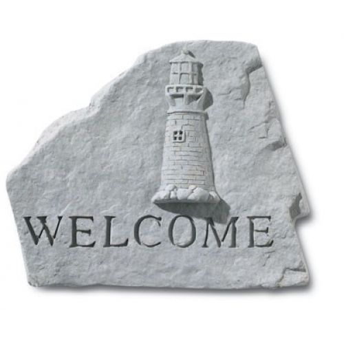 Welcome (With Lighthouse) All Weatherproof Cast Stone - 707509675202 - 67520