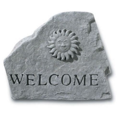 Welcome (With Sun) All Weatherproof Cast Stone - 707509669201 - 66920