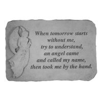 When Tomorrow Starts...(With Standing Angel) Weatherproof Cast Stone