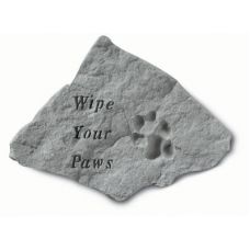 Wipe Your Paws  w/ Pawprint All Weatherproof Cast Stone