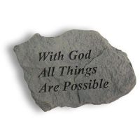With God Things Are Possible, Decorative Weatherproof Cast Stone