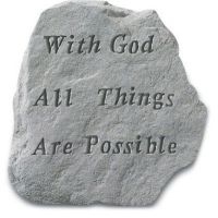 With God Things Are Possible... Decorative Weatherproof Cast Stone