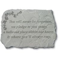 You Will Never Be Forgotten...  w/Roses All Weatherproof Cast Stone