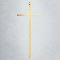 10" Cross Gold plated brass