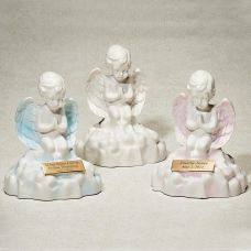 Angel on a Cloud: White Cremation Urn