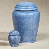 Blue Waters Alabaster Stone Cremation Urn