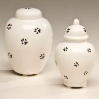 Ceramic Paw Prints Cremation Urn