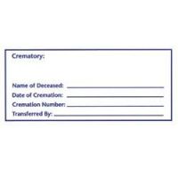 Cremation Container ID Label Adhesive Label